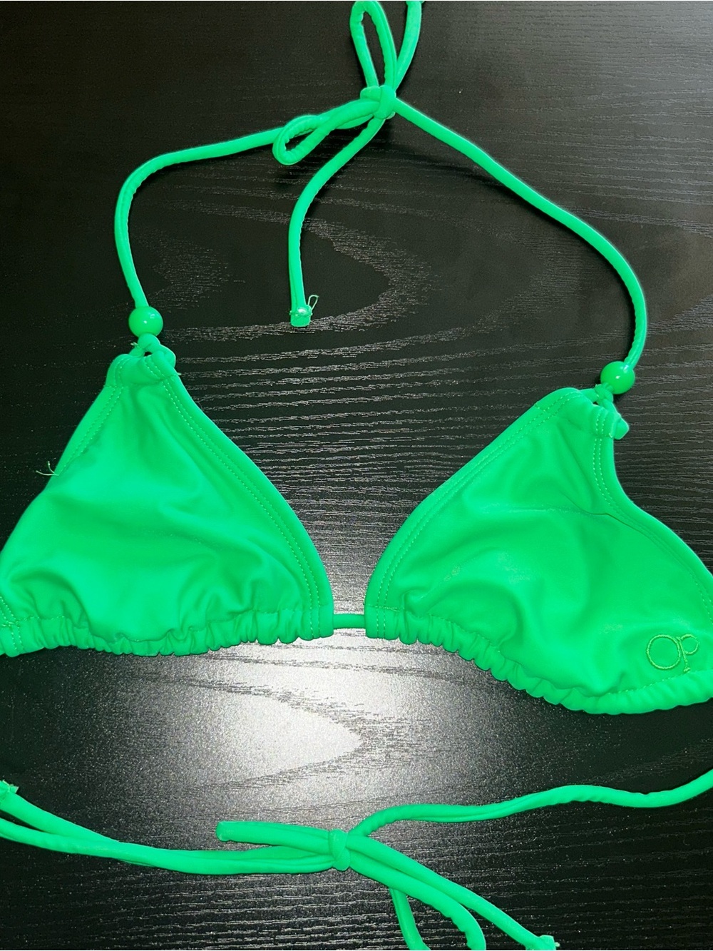 OP Neon Green Triangle Bikini Top